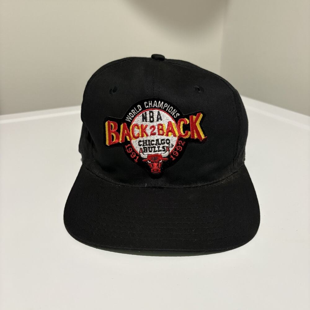 Vintage Chicago Bulls Back To Back 1991 1992 NBA Champions SnapBack Hat NEW
